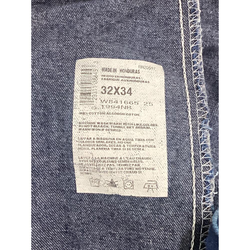 Dickies Blue Mens Dark Wash Zip Fly Carpenter Jeans 32X34 - Picture 6 of 10